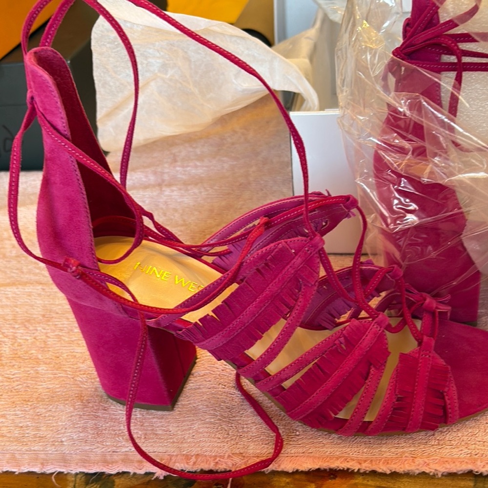 Elegant Fuchsia Strappy Heels